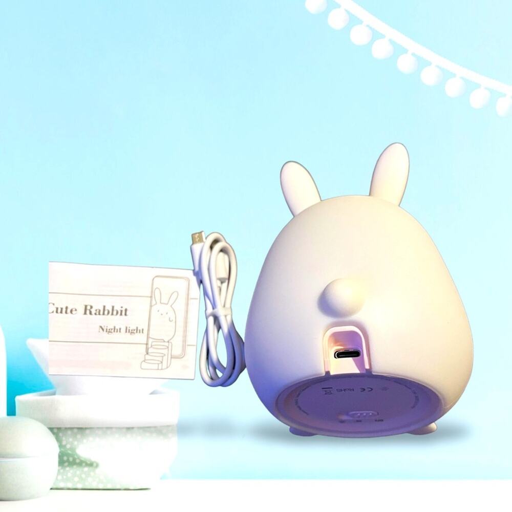 Cute Rabbit Night Light Soft Silicone - Picture 2 of 8